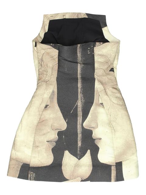 Cult Gaia portrait-print strapless mini dress - Grey