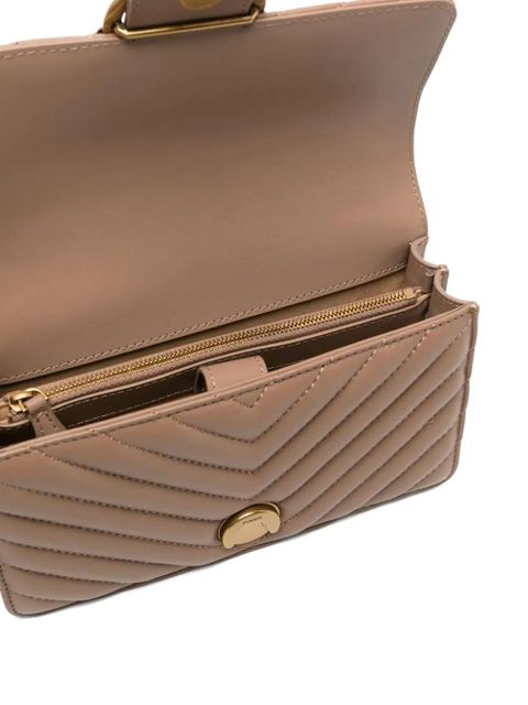 PINKO Love Birds quilted shoulder bag - Brown