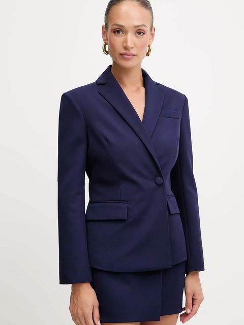 Patrizia Pepe marynarka kolor granatowy dwurzędowa gładka 8S0541 A623 - zdjęcie produktu nr 1