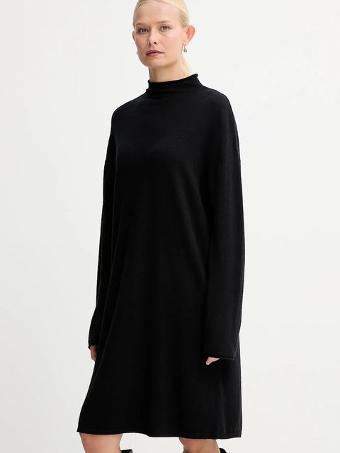 Marc O'Polo sukienka z dodatkiem wełny kolor czarny mini oversize 509511867033