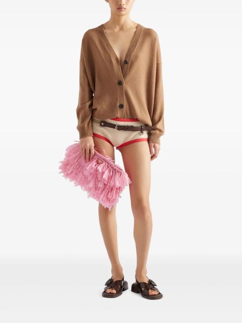 Prada medium fringed clutch bag - Pink