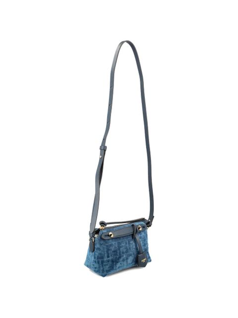 FENDI mini By The Way Soft flocked tote bag - Blue