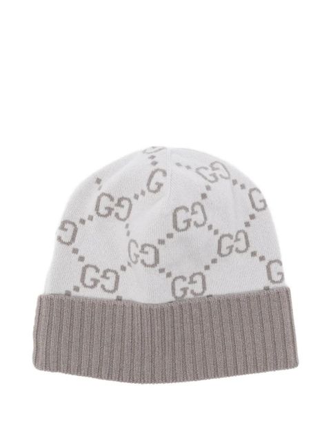 Gucci GG-pattern beanie hat - Grey