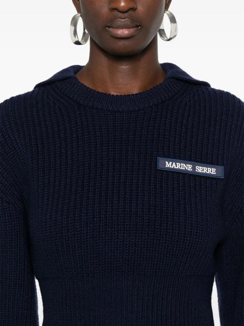 Marine Serre sailor-collar sweater - Blue - zdjęcie produktu nr 2