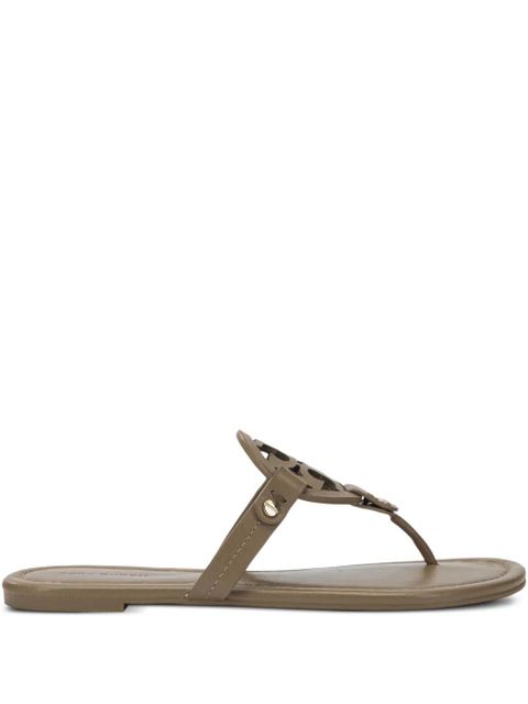 Tory Burch Miller cut-out leather flat sandals - Brown - zdjęcie produktu nr 1