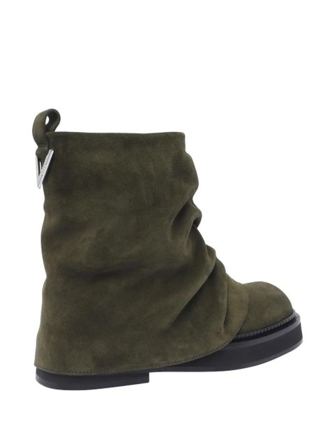 The Attico logo-plaque boots - Green