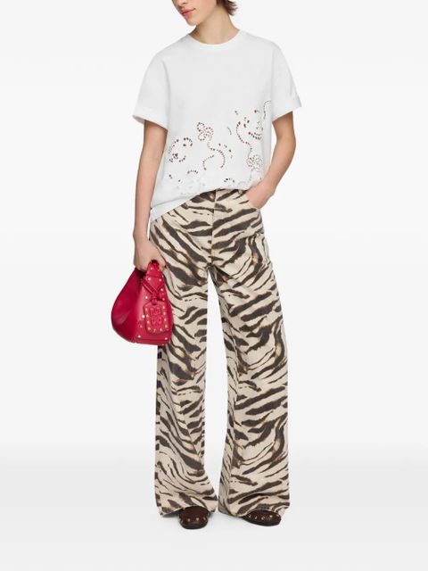 GANNI broderie-anglaise T-shirt - White - zdjęcie produktu nr 2