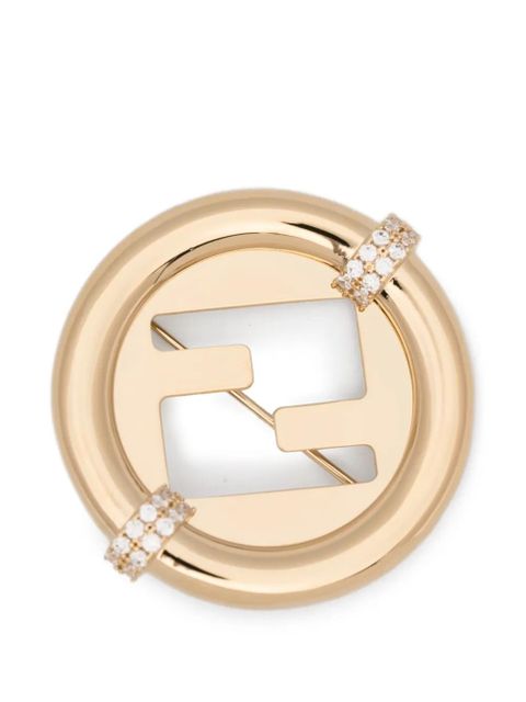 FENDI FF-logo embellished brooch - Gold - zdjęcie produktu nr 1