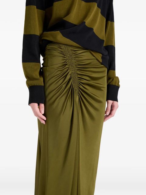 Proenza Schouler Naia ruched midi skirt - Green