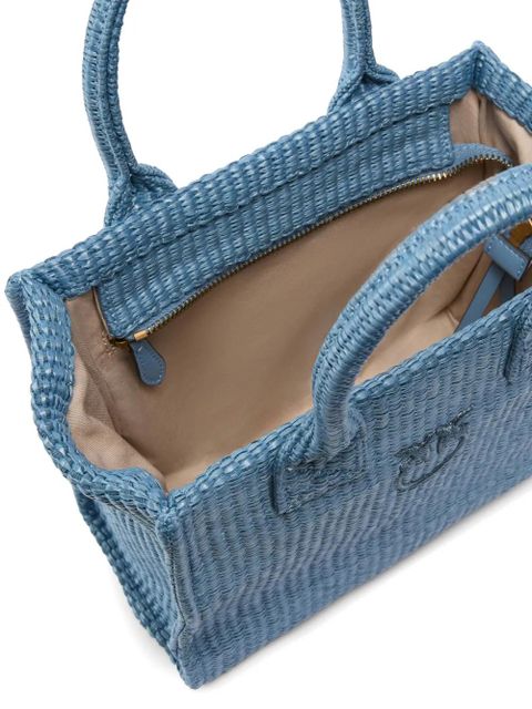 PINKO woven Love Birds tote bag - Blue