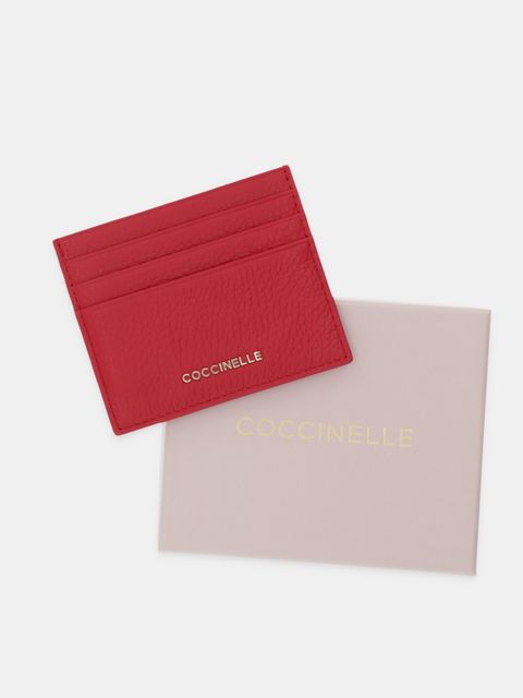 Coccinelle etui na karty skórzane kolor czerwony E2 MW5 12 95 01