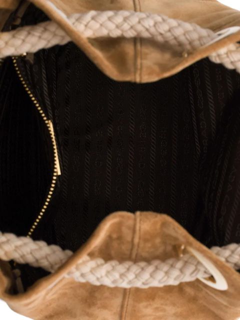 Prada medium Mariner suede bucket bag - Brown