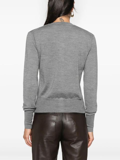 Vivienne Westwood Orb logo-embroidered wool cardigan - Grey