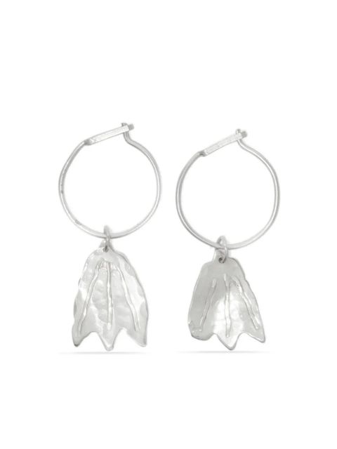 Jil Sander floral-detail drop-design earrings - Silver - zdjęcie produktu nr 1