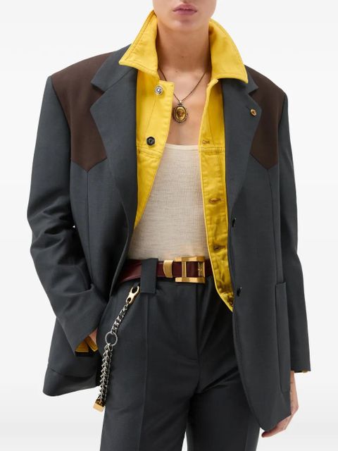 Versace colour block wool blazer - Grey - zdjęcie produktu nr 2