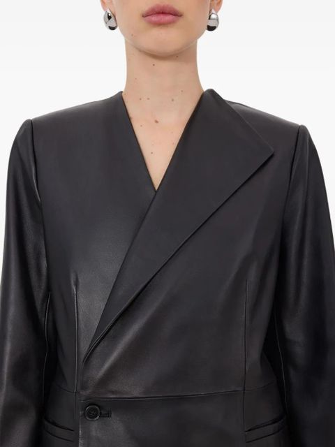 LouLou de Saison Paoli asymmetric lapel leather jacket - Black