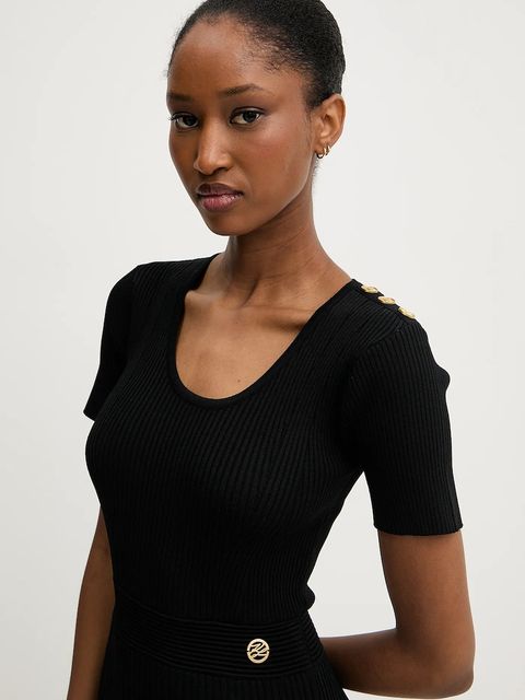 Karl Lagerfeld sukienka kolor czarny mini rozkloszowana A3W13040 - zdjęcie produktu nr 2