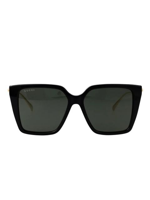 Gucci Eyewear pearl-embellished square-frame sunglasses - Black