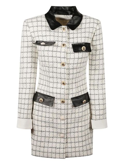 Self-Portrait bouclé long-sleeves mini dress - Neutrals - zdjęcie produktu nr 1