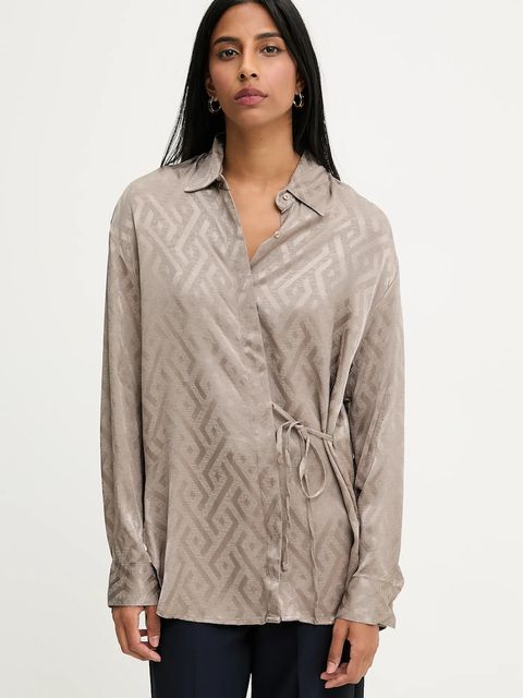 Answear.LAB koszula damska kolor beżowy relaxed z kołnierzykiem klasycznym