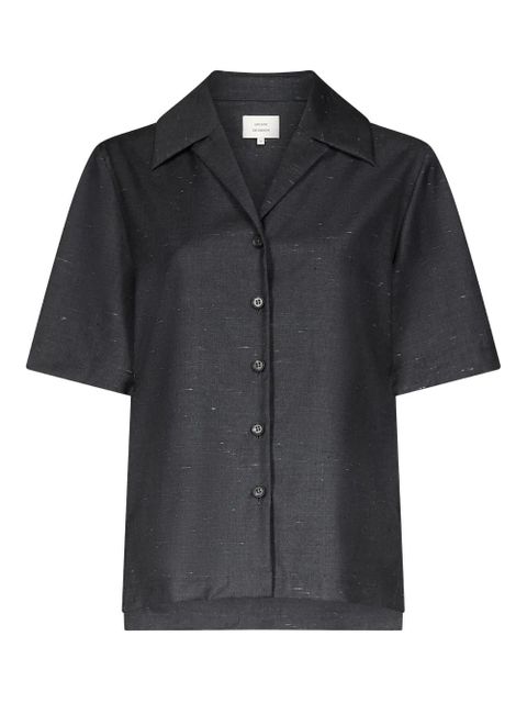 LouLou de Saison Boa cuban collar pleat shirt - Black - zdjęcie produktu nr 1