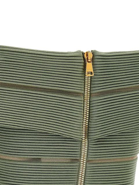 Balmain off-the-shoulder zip-fastening top - Green