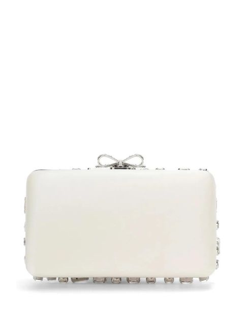Self-Portrait bow-embellished clutch bag - Neutrals - zdjęcie produktu nr 2