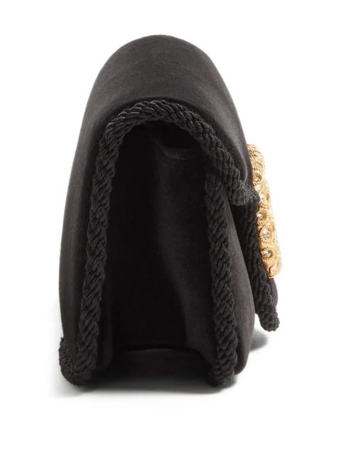 Valentino Garavani Locò jewel-embellished velvet clutch - Black