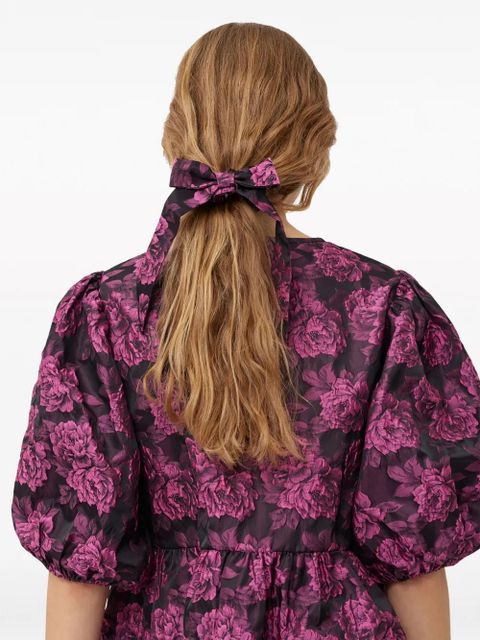 GANNI floral-print ruched scrunchie - Pink