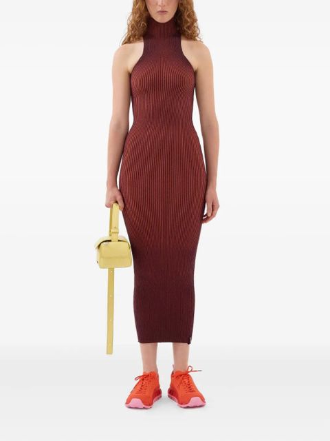 Sunnei high-neck ribbed-knit midi dress - Red - zdjęcie produktu nr 2