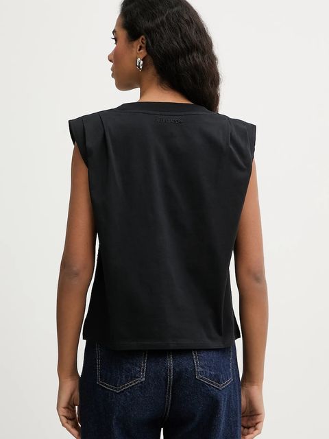 Patrizia Pepe top bawełniany kolor czarny 8M1801 J388