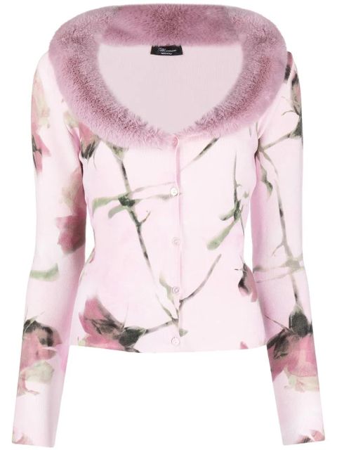 Blumarine rose-print cardigan - Pink - zdjęcie produktu nr 1