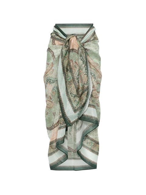 ZIMMERMANN paisley-print beach skirt - Green - zdjęcie produktu nr 1