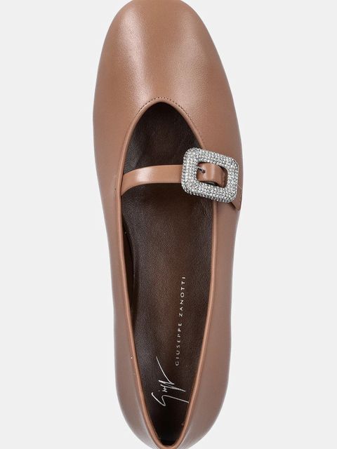 Giuseppe Zanotti baleriny skórzane Amanda kolor beżowy E560012.002