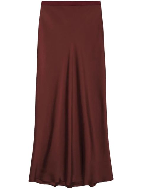 ANINE BING Bar silk high-waisted skirt - Brown - zdjęcie produktu nr 1