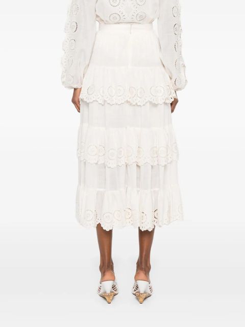 ZIMMERMANN Lucky embroidered skirt - Neutrals