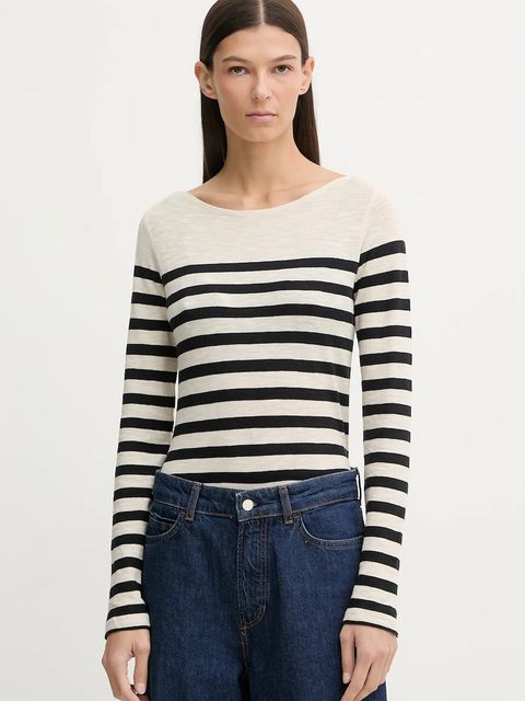 Marc O'Polo longsleeve bawełniany kolor beżowy 600219652597 - zdjęcie produktu nr 1