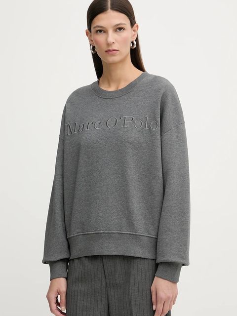 Marc O'Polo bluza bawełniana damska kolor szary gładka 600407354175 - zdjęcie produktu nr 1