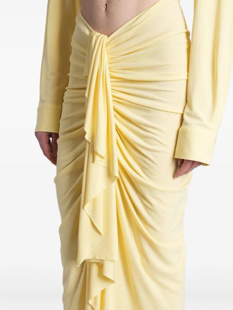 Christopher Esber ruffled-detailing maxi skirt - Yellow