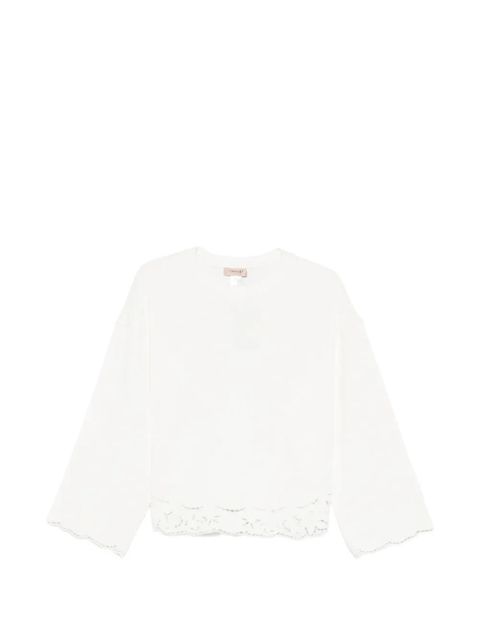 TWINSET eembroidered-detail sweatshirt - White - zdjęcie produktu nr 1