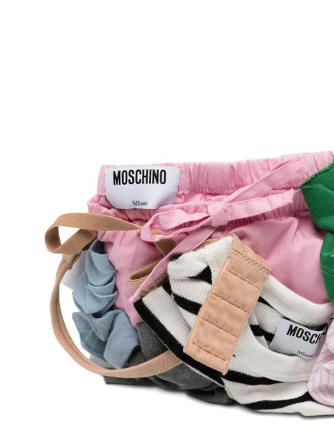 Moschino logo-label clutch bag - Pink