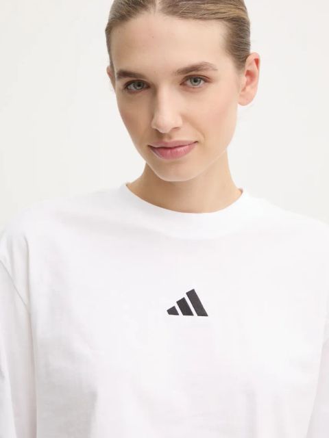 adidas t-shirt bawełniany Essentials damski kolor biały JD4999