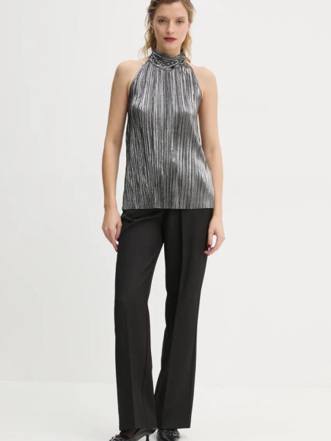 Bruuns Bazaar bluzka Groundberry Duro top damska kolor srebrny gładka BBW3706