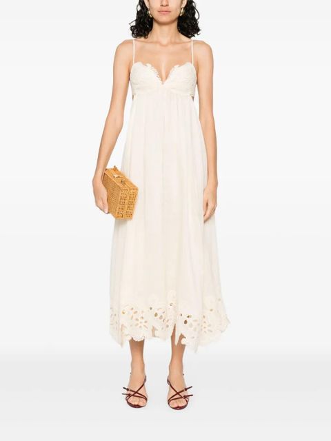 ZIMMERMANN floral-embroidered dress - Neutrals
