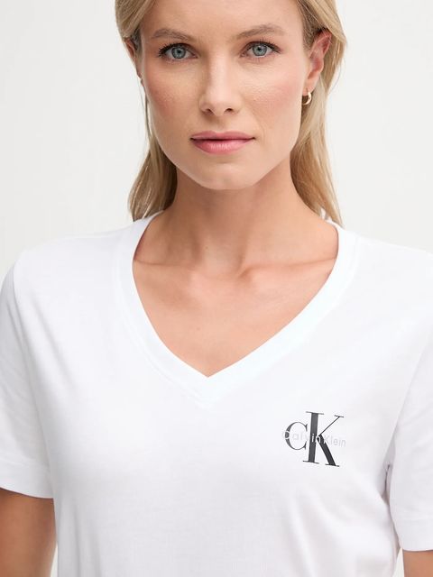 Calvin Klein Jeans t-shirt bawełniany 2-pack damski kolor pomarańczowy LV047C906G