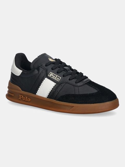 Polo Ralph Lauren sneakersy skórzane Heritage Aera damskie kolor czarny 804956688008 - zdjęcie produktu nr 1