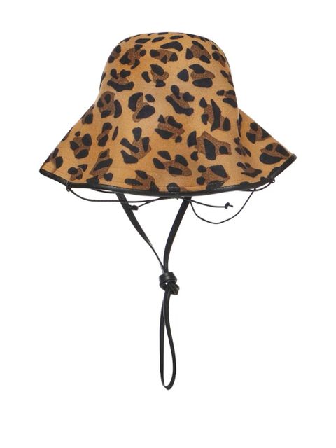 Ruslan Baginskiy leopard-print drawstring bucket hat - Brown