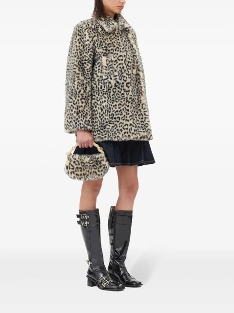 GANNI Bou leopard-print mini bag - Neutrals