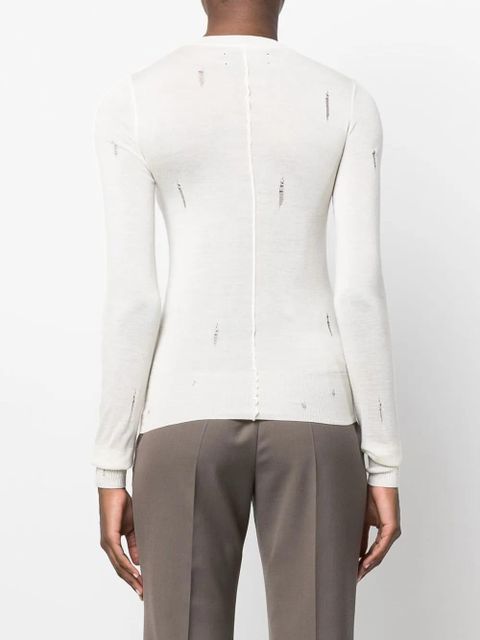 AMIRI distressed cashmere jumper - Neutrals