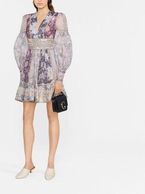 ZIMMERMANN Celestial lace-detailed mini dress - Purple